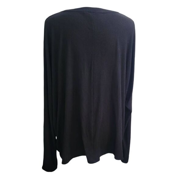 Time and True XL (16-18) Women's Long Sleeve Black Recycled Poly Scoop Neck Blou - Picture 3 of 5